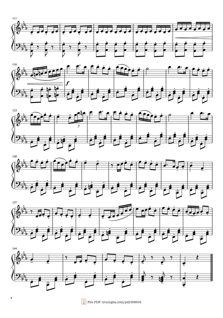 Page 4 of the piano sheet music PDF Piano - Bad Piggies Theme Piano by Ilmari Hakkola Arr: Anders Thue