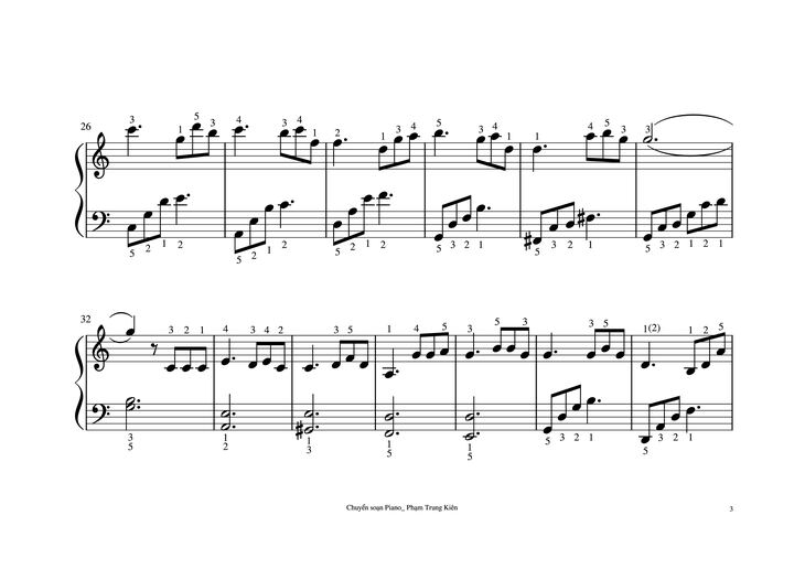 Page 3 of the piano sheet music PDF - Nhớ mùa thu Hà Nội (Piano dễ tập) by Trịnh Công Sơn (piano Phạm Trung Kiên)
