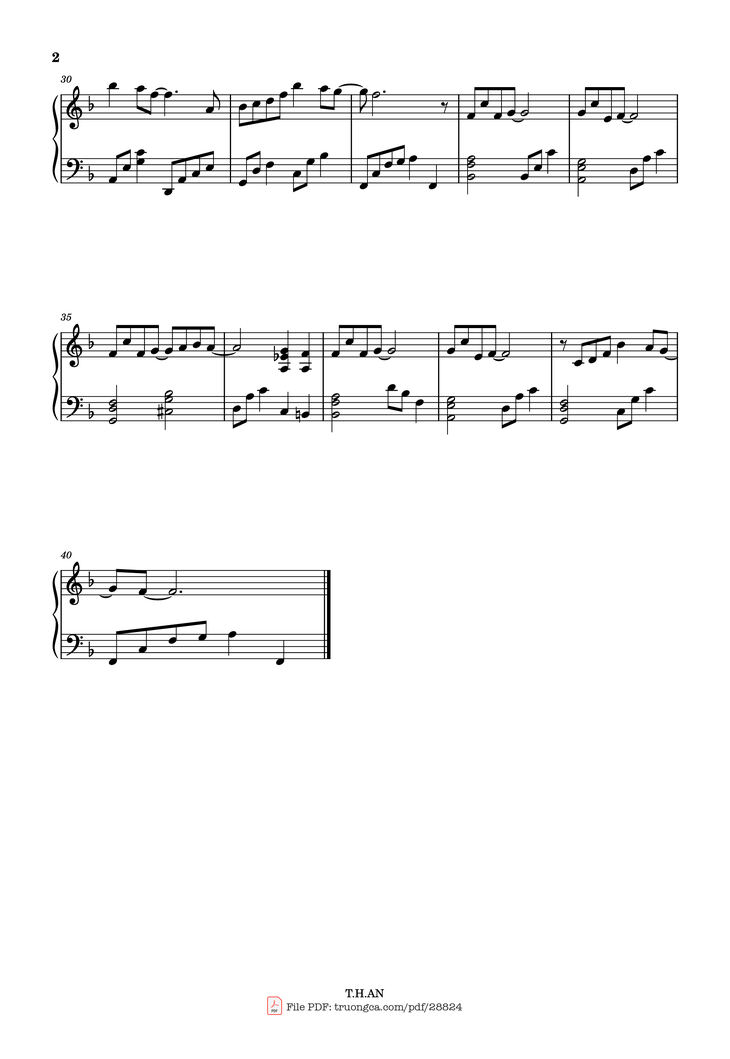 Page 2 of the piano sheet music PDF Piano - Có Hẹn Với Thanh Xuân Piano by MONSTAR