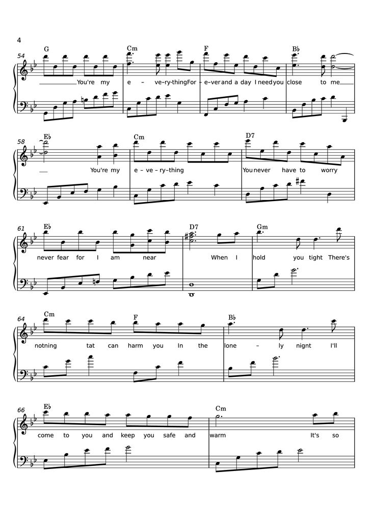 Page 4 of the piano sheet music PDF Piano - You