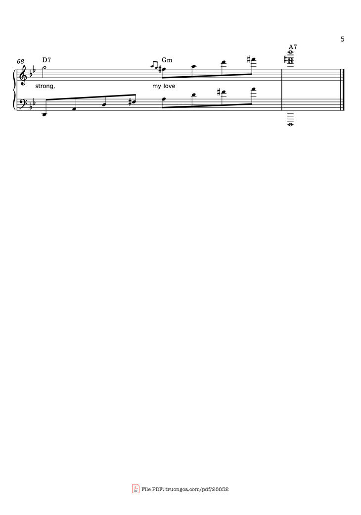 Page 5 of the piano sheet music PDF Piano - You