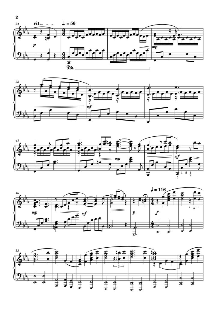 Page 2 of the piano sheet music PDF Piano - Alicia Piano by Lorien Testard