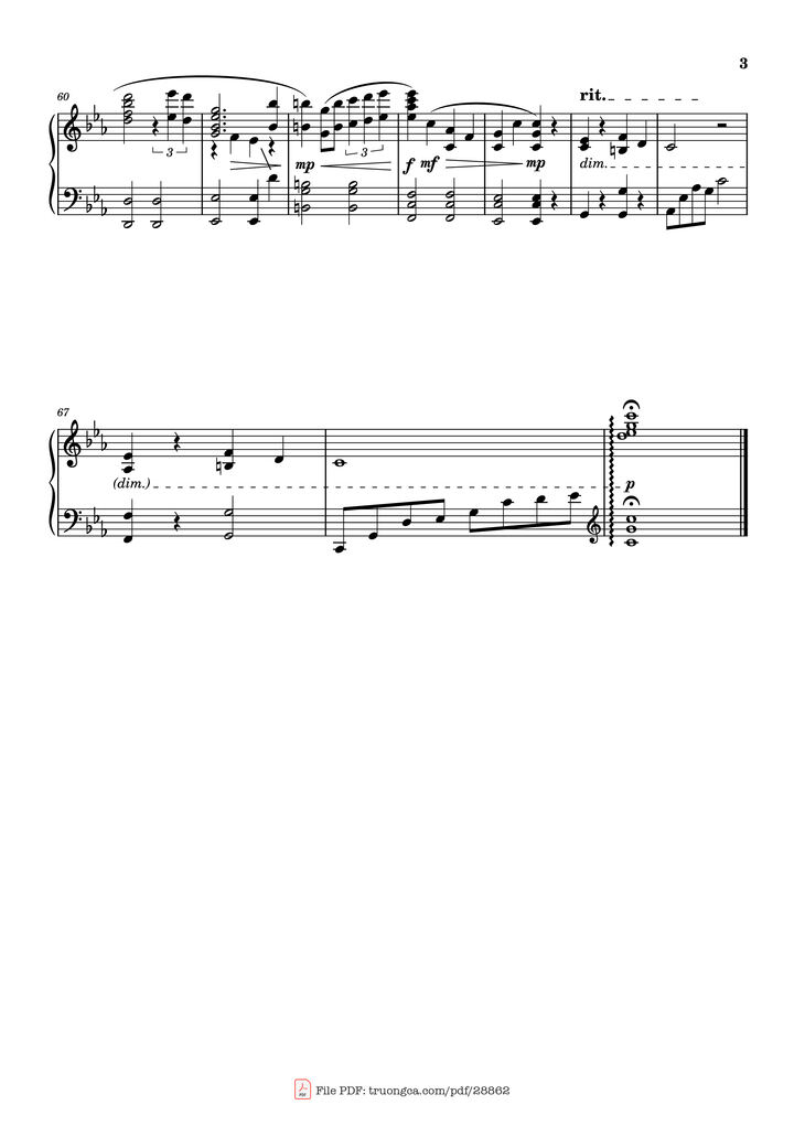 Page 3 of the piano sheet music PDF Piano - Alicia Piano by Lorien Testard