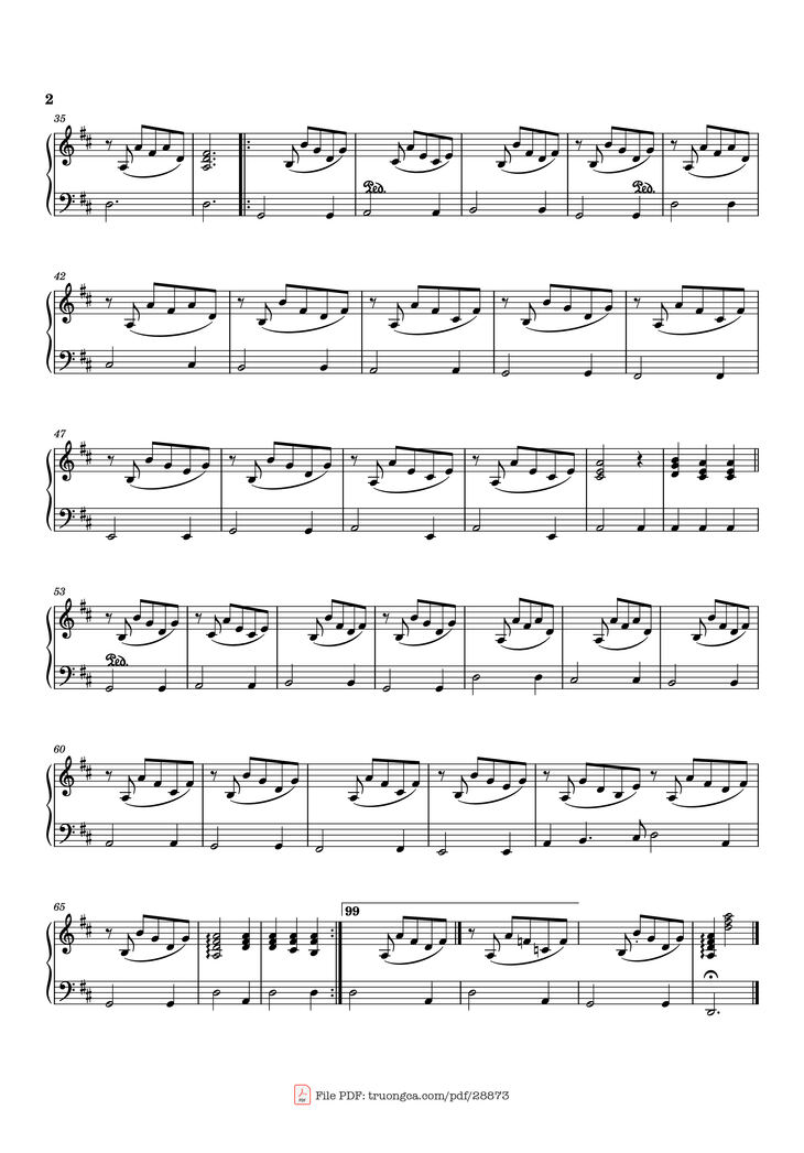 Page 2 of the piano sheet music PDF Piano - score-cd37aa1ce412023e2be9393da3da6624 Piano by Undefined