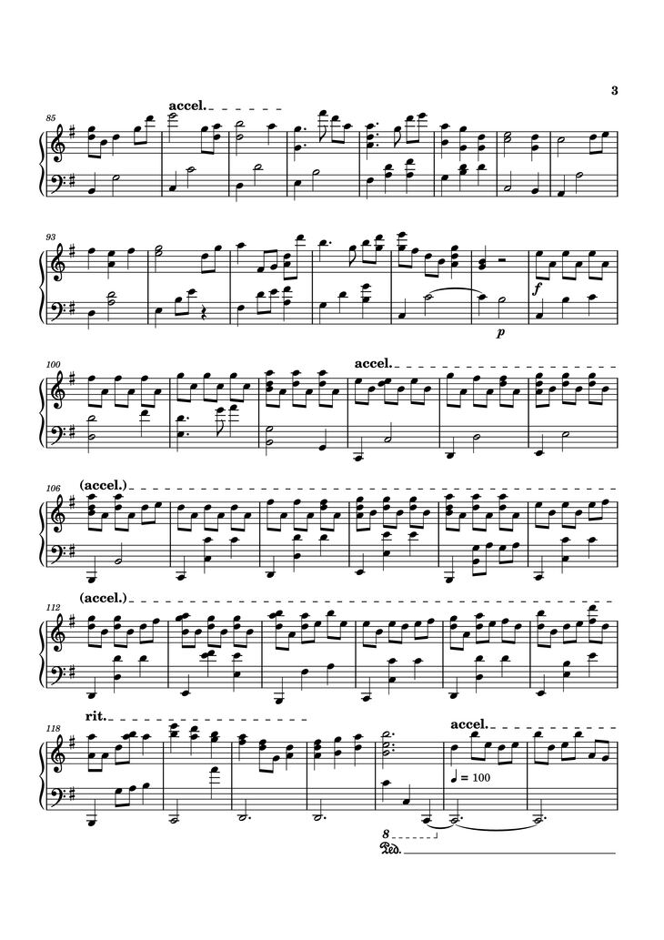 Page 3 of the piano sheet music PDF Piano - FINAL ONE Piano by Composed by: Haruka Nakamura