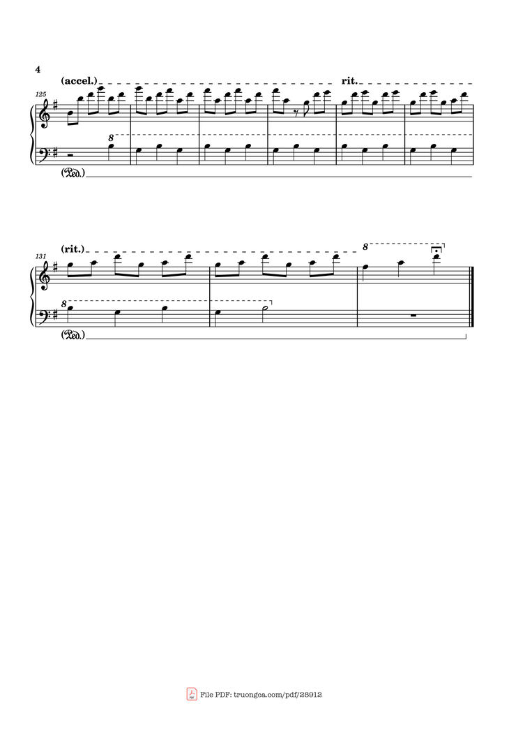 Page 4 of the piano sheet music PDF Piano - FINAL ONE Piano by Composed by: Haruka Nakamura