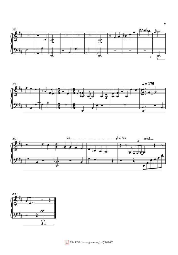 Page 7 of the piano sheet music PDF Piano - Colors on the Street Piano by Izumi Hirotaka