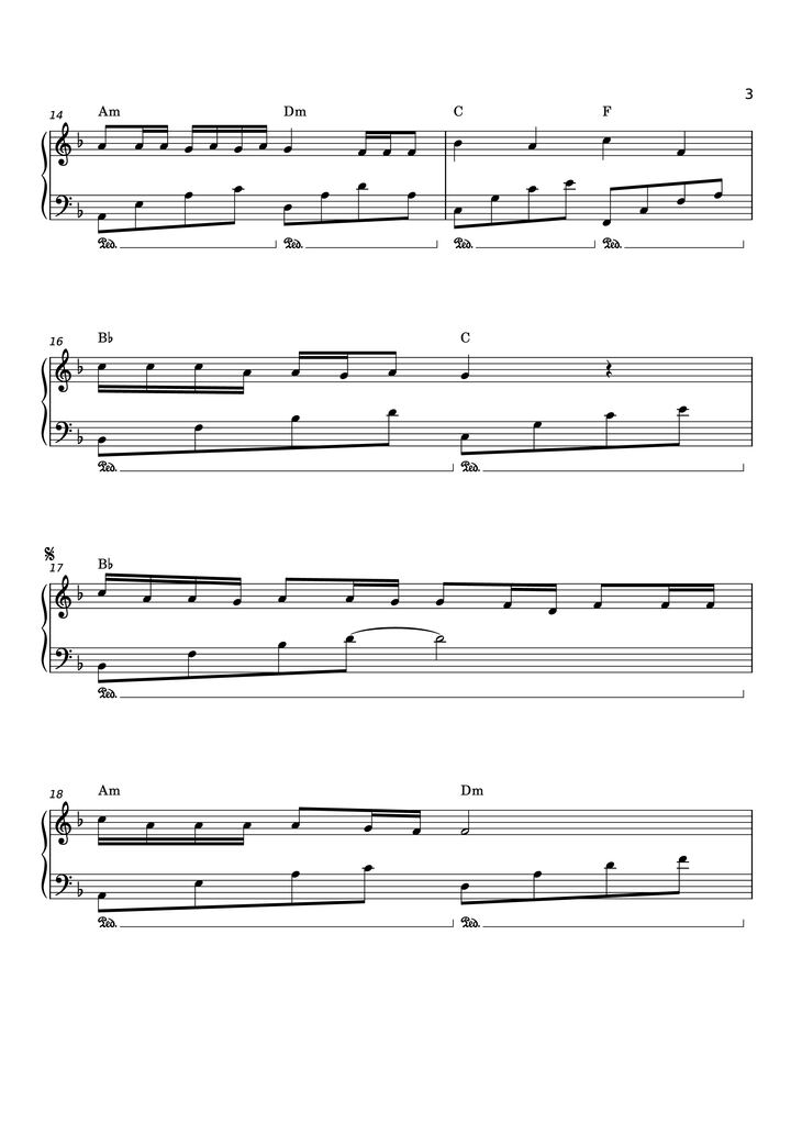 Page 3 of the piano sheet music PDF Piano - Có chắc yêu là đây Piano by Sơn Tùng  M-TP