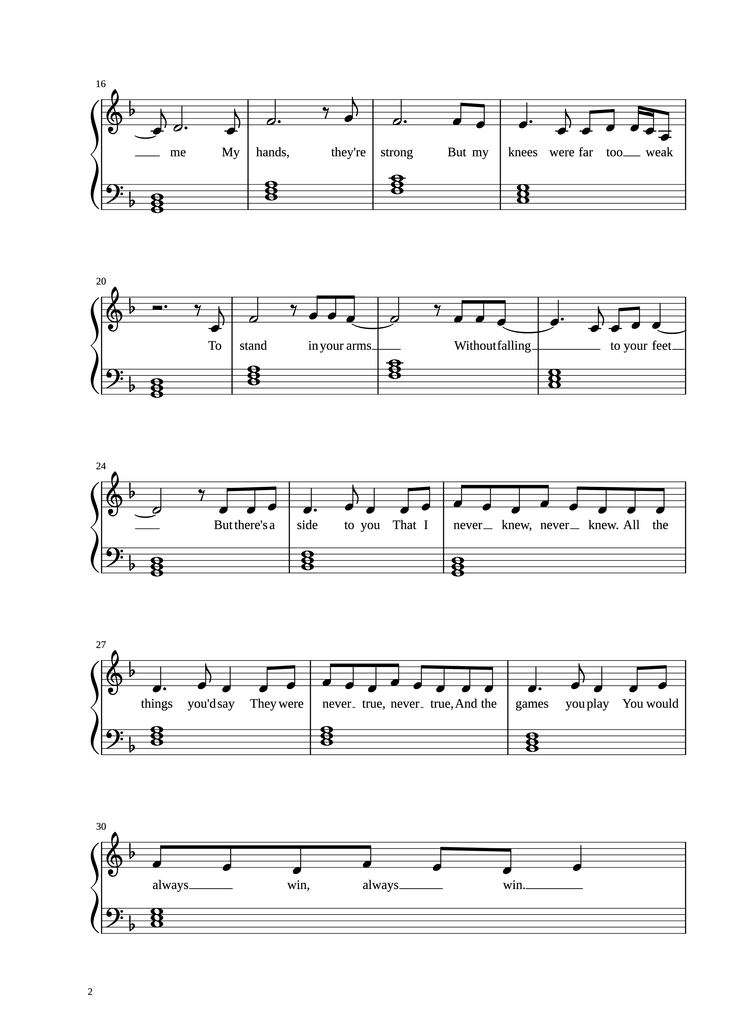 Page 2 of the piano sheet music PDF Piano - Set Fire To The Rain Piano by Adele