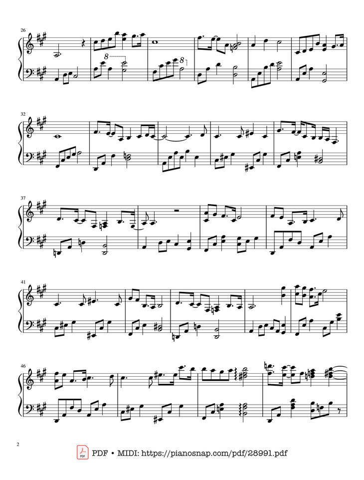 Page 2 of the piano sheet music PDF Piano - Can you see my heart Piano by Heize