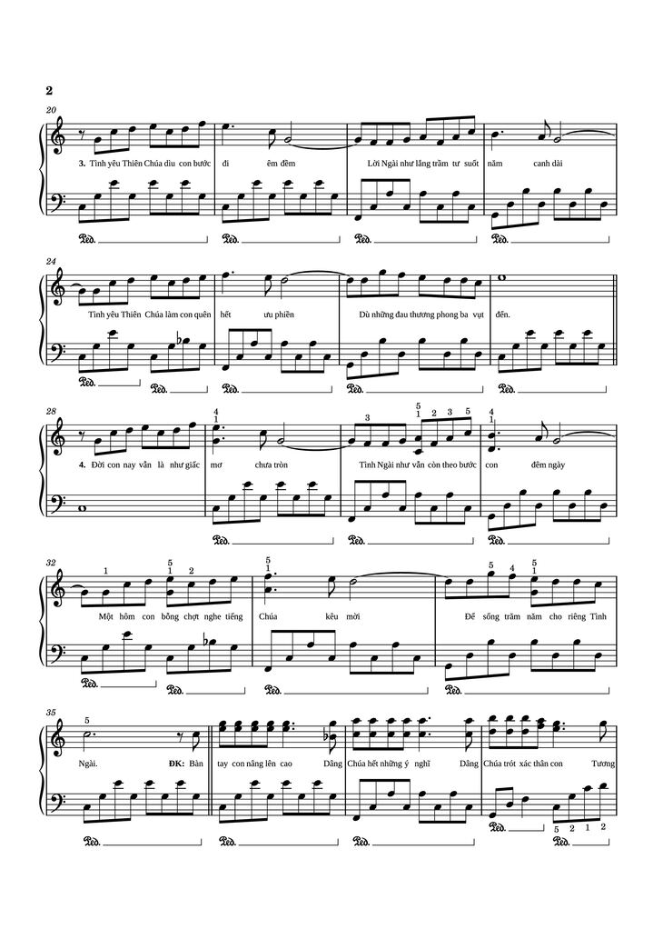 Page 2 of the piano sheet music PDF Piano - Lời Thiêng Piano by Lm. Duy Thiên