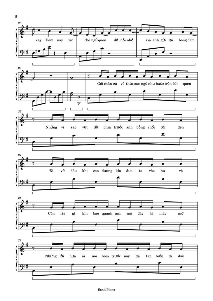 Page 2 of the piano sheet music PDF - Nước Mắt Em Lau Bằng Tình Yêu Mới Piano by Da Lab