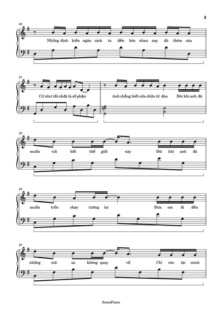 Page 3 of the piano sheet music PDF - Nước Mắt Em Lau Bằng Tình Yêu Mới Piano by Da Lab