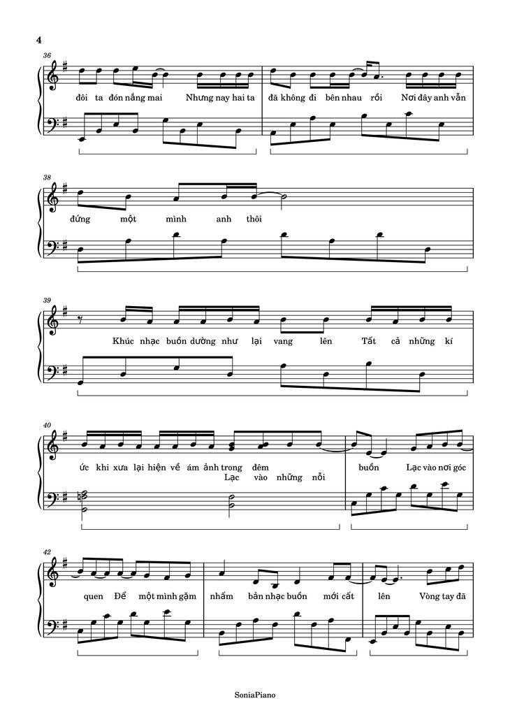 Page 4 of the piano sheet music PDF - Nước Mắt Em Lau Bằng Tình Yêu Mới Piano by Da Lab