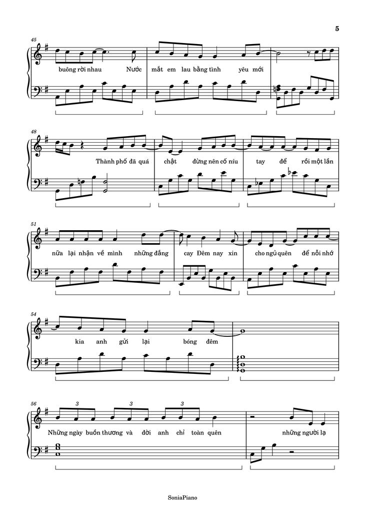 Page 5 of the piano sheet music PDF - Nước Mắt Em Lau Bằng Tình Yêu Mới Piano by Da Lab