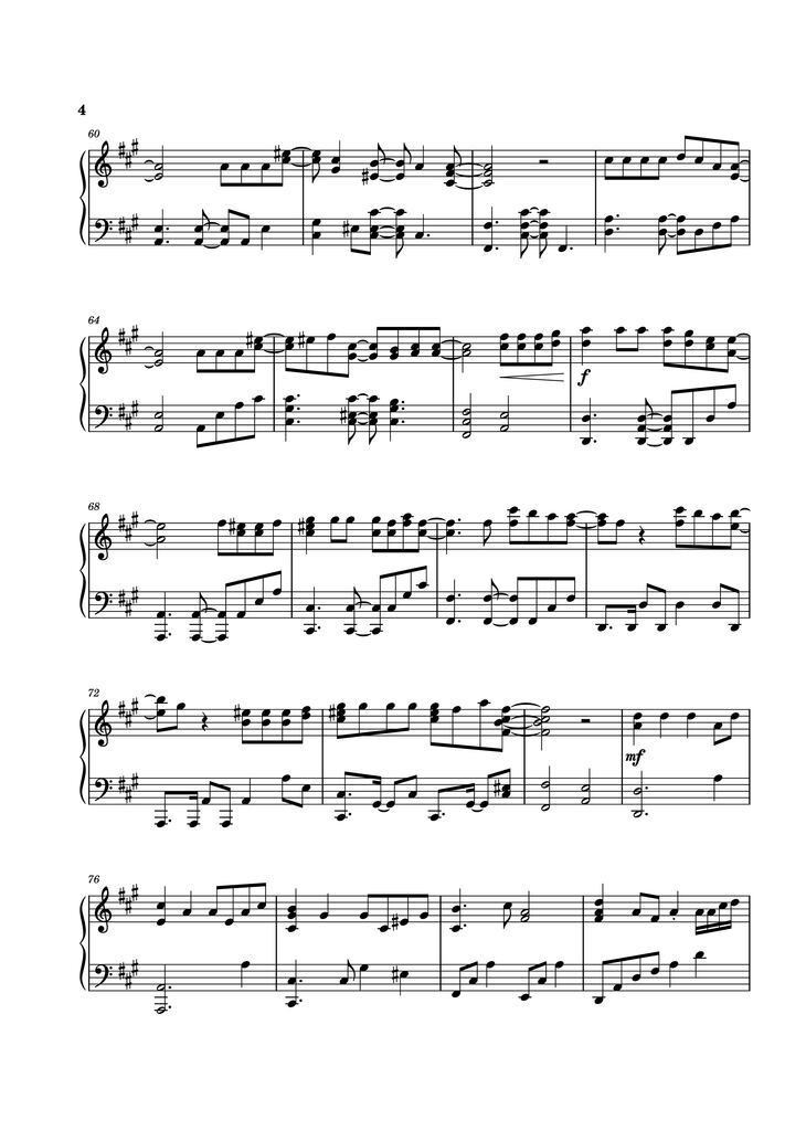 Page 4 of the piano sheet music PDF - Thức giấc (Tone gốc) Piano by DaLAB