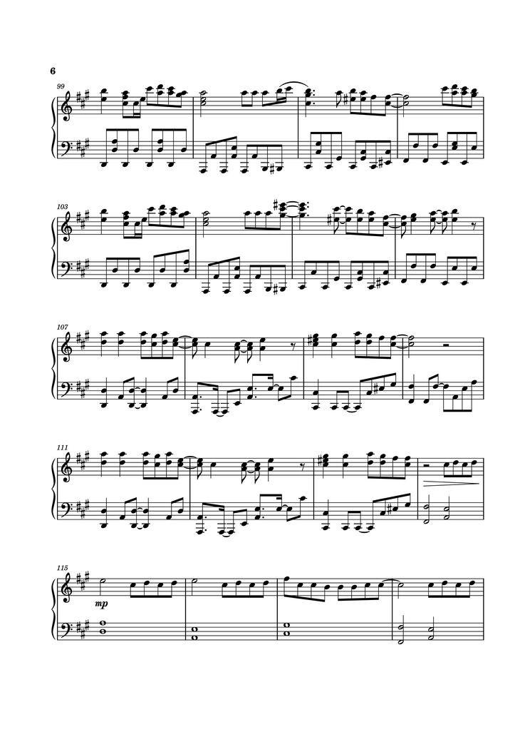 Page 6 of the piano sheet music PDF - Thức giấc (Tone gốc) Piano by DaLAB