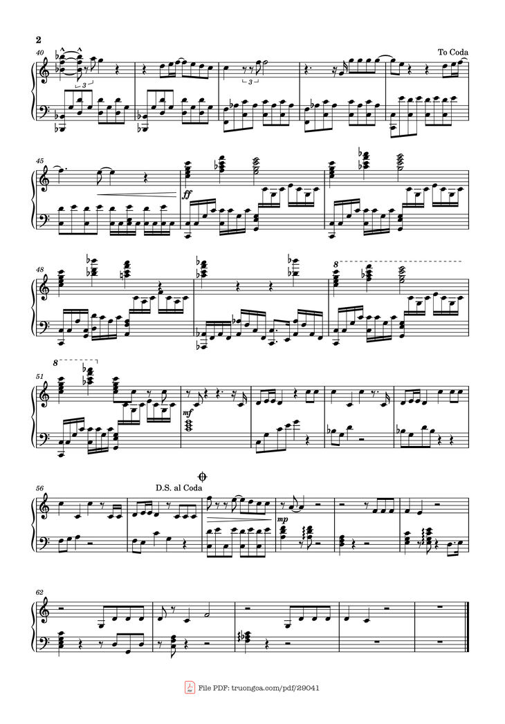 Page 2 of the piano sheet music PDF Piano - Zhèyàng hěn hǎo / It‘s fine this way (Isha