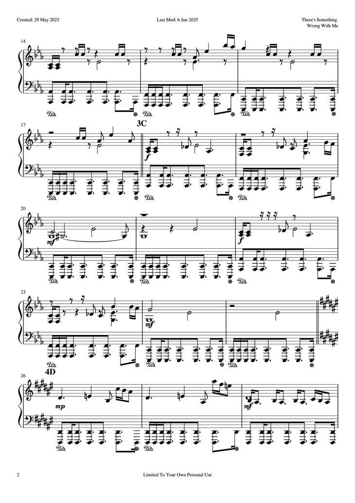Page 2 of the piano sheet music PDF Piano - There