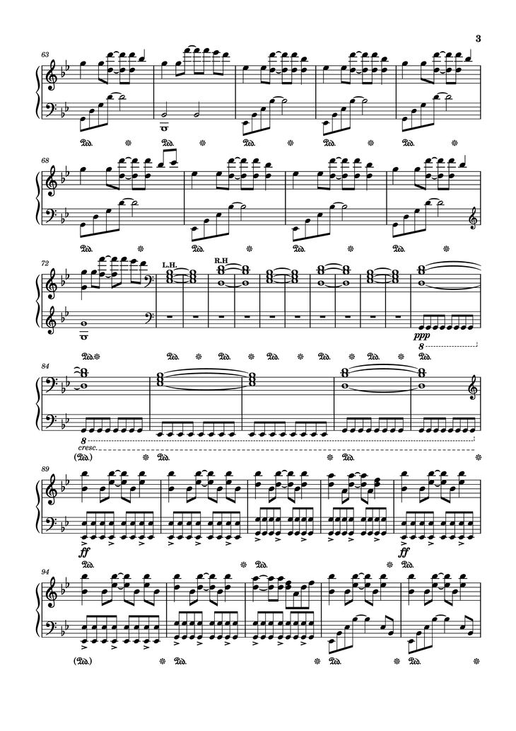Page 3 of the piano sheet music PDF Piano - After Dark Piano by MR KITTY
