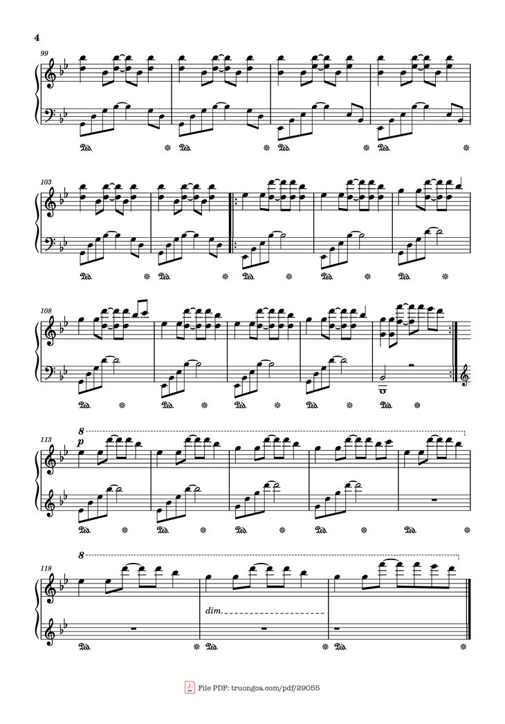 Page 4 of the piano sheet music PDF Piano - After Dark Piano by MR KITTY