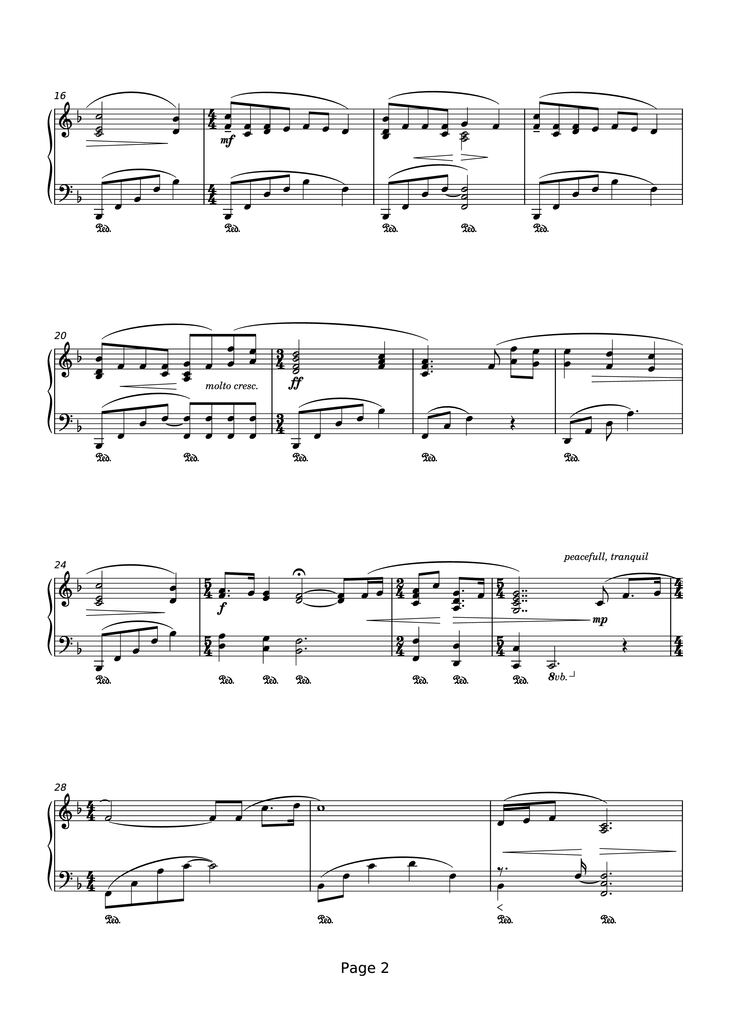 Page 2 of the piano sheet music PDF Piano - That Next Place Piano by Thomas Newman