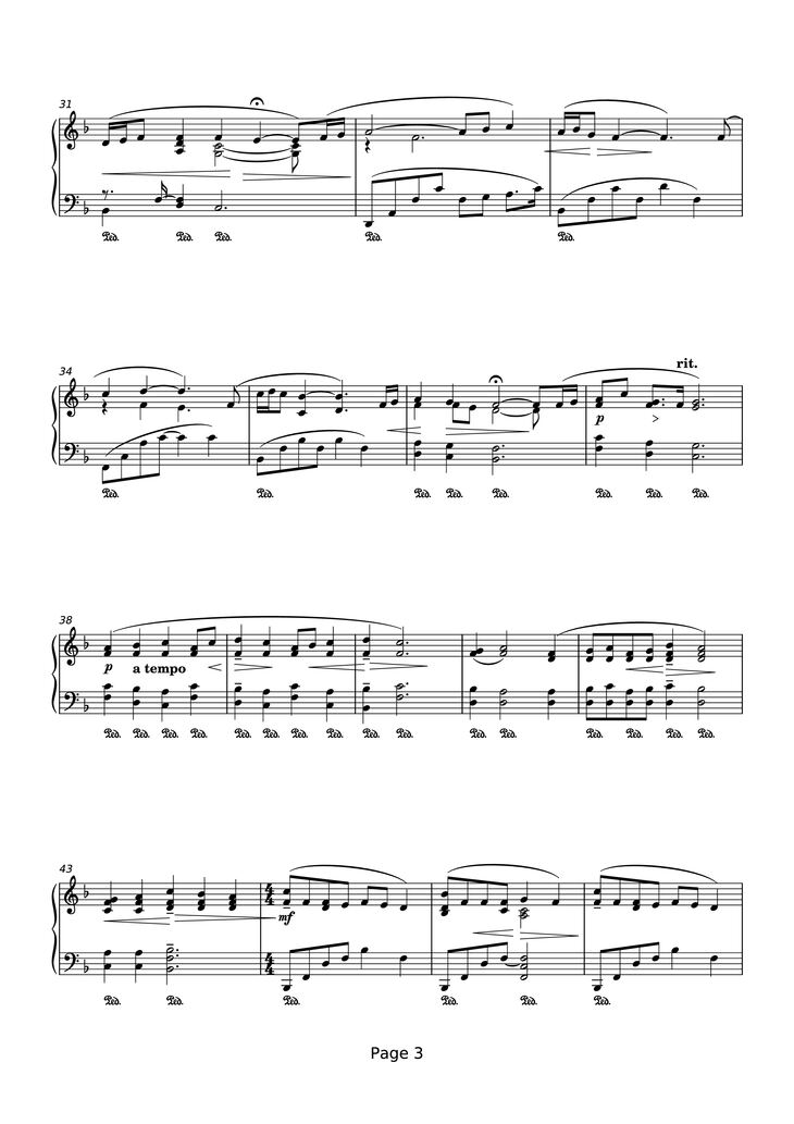 Page 3 of the piano sheet music PDF Piano - That Next Place Piano by Thomas Newman