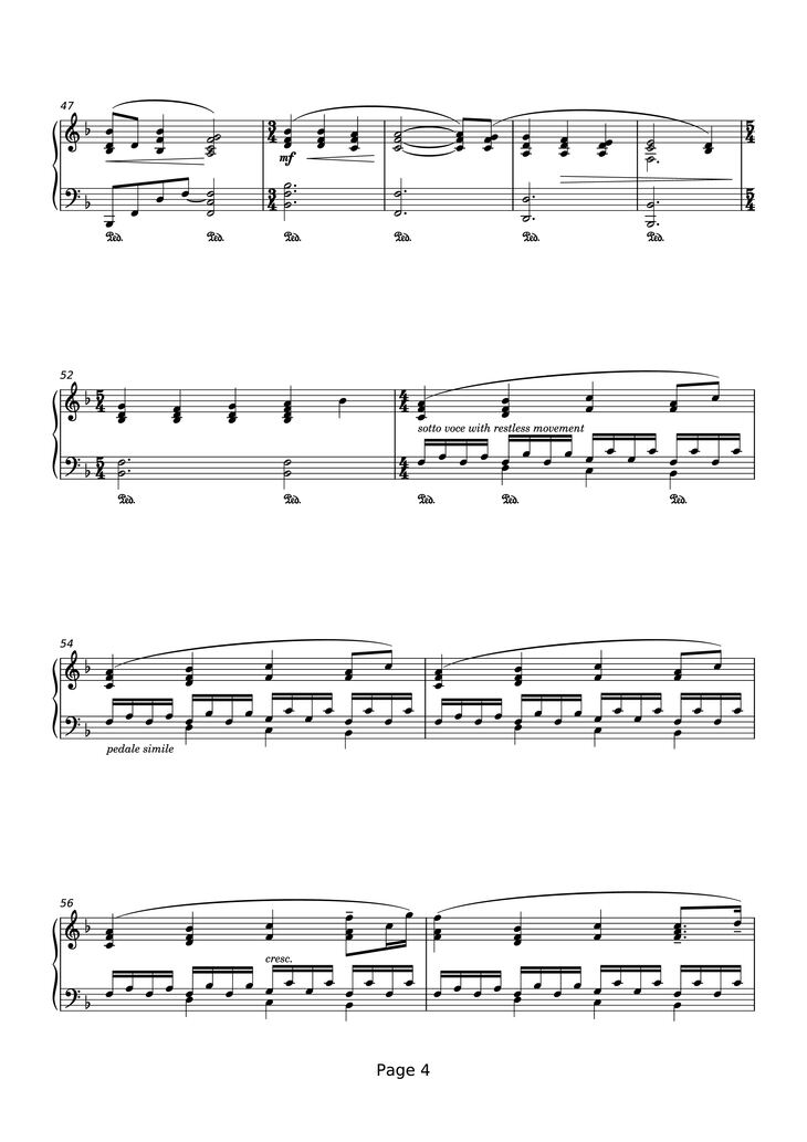 Page 4 of the piano sheet music PDF Piano - That Next Place Piano by Thomas Newman