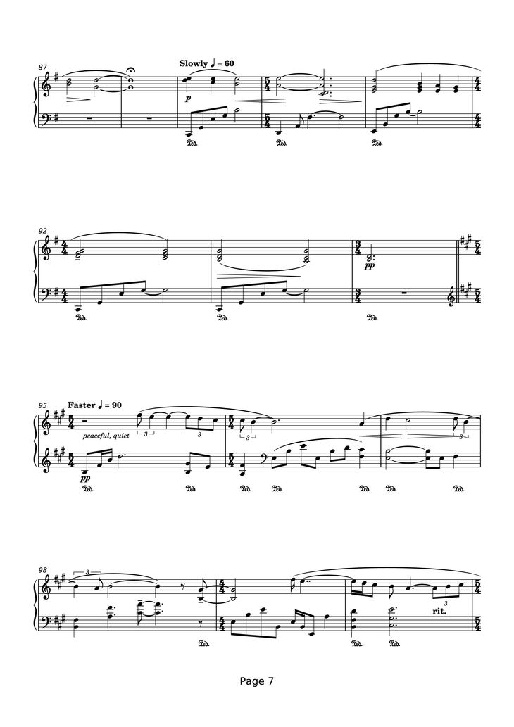 Page 7 of the piano sheet music PDF Piano - That Next Place Piano by Thomas Newman