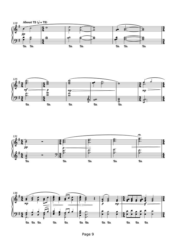 Page 9 of the piano sheet music PDF Piano - That Next Place Piano by Thomas Newman