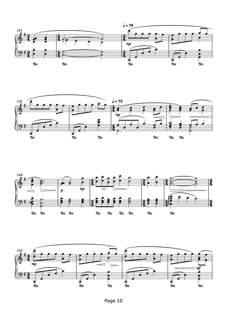 Page 10 of the piano sheet music PDF Piano - That Next Place Piano by Thomas Newman