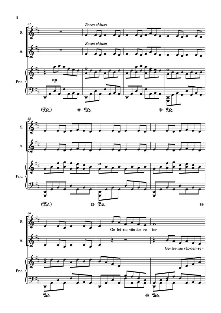 Page 4 of the piano sheet music PDF Piano - Pelo Tempo Que Durar Piano by Marisa Monte