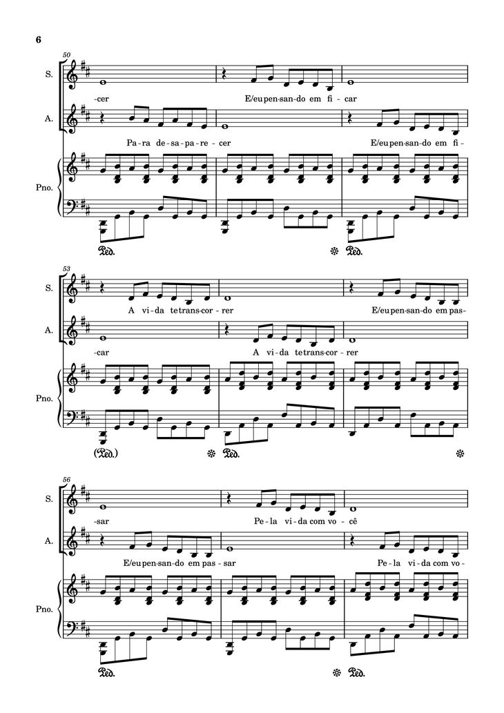 Page 6 of the piano sheet music PDF Piano - Pelo Tempo Que Durar Piano by Marisa Monte