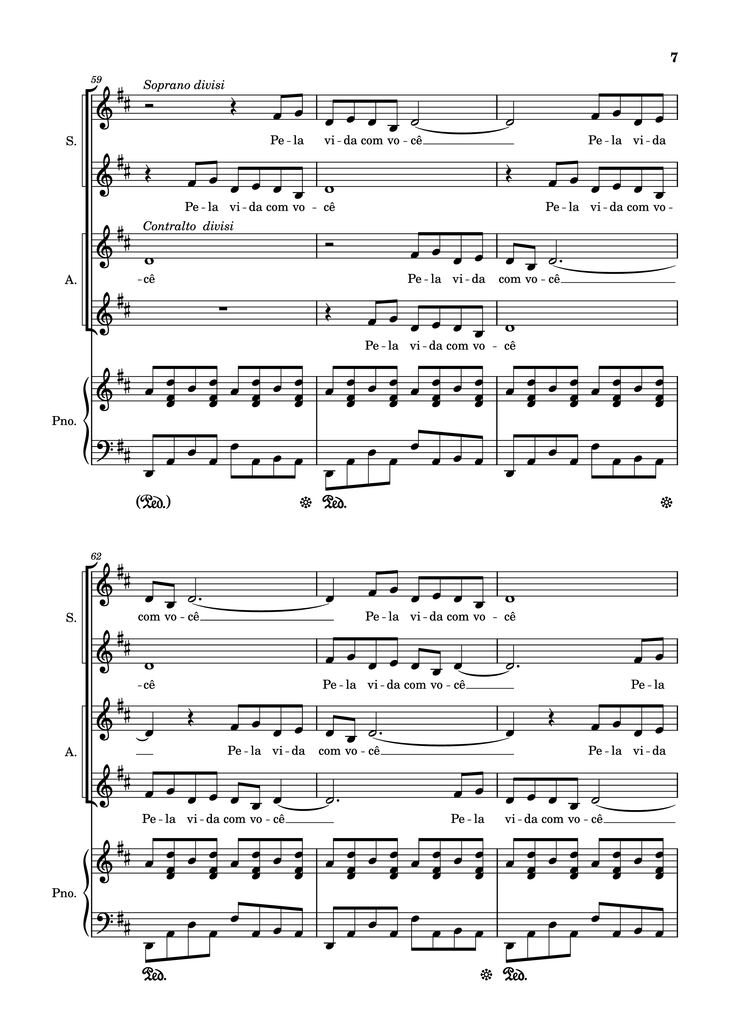 Page 7 of the piano sheet music PDF Piano - Pelo Tempo Que Durar Piano by Marisa Monte
