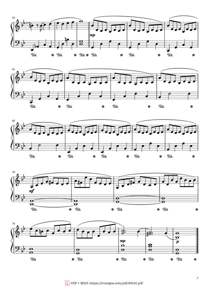 Page 3 of the piano sheet music PDF Piano - G Minor Piano by Johann Sebastian Bach
