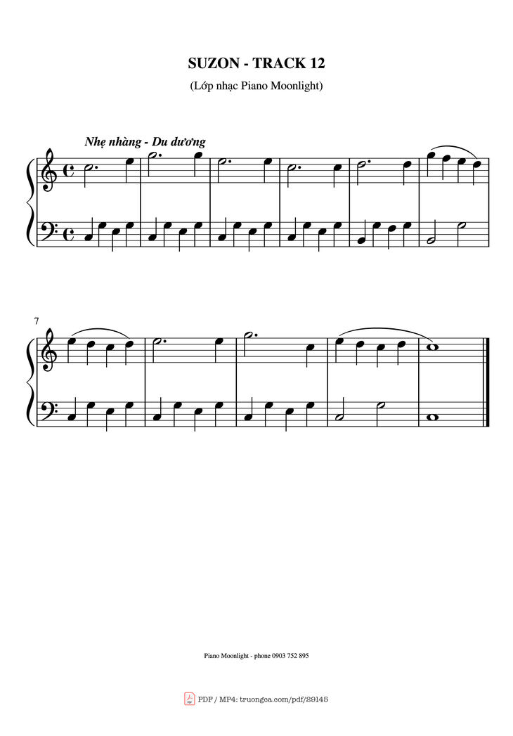 Page 1 of the piano sheet music PDF Piano - SUZON Method Rose Piano by Method Rose