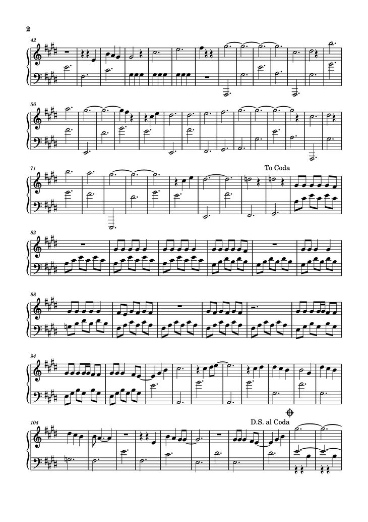 Page 2 of the piano sheet music PDF Piano - Golden hour Piano by Wesley Steenbergen