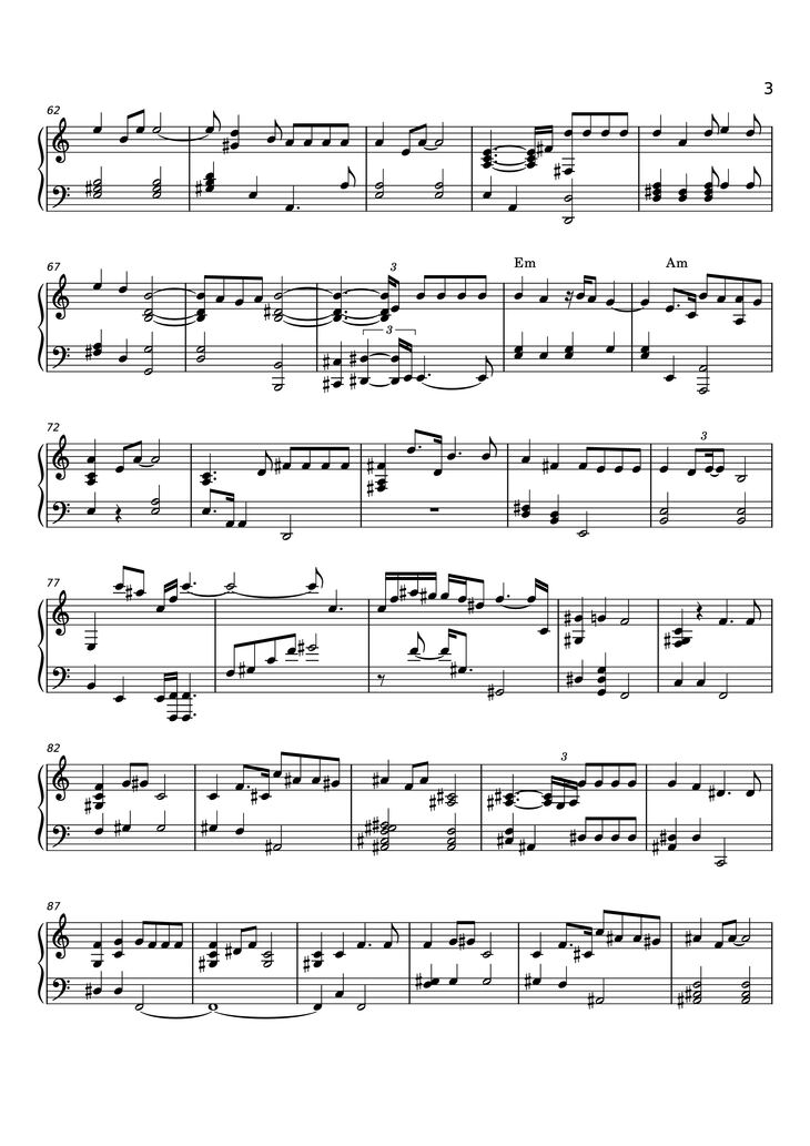 Page 3 of the piano sheet music PDF Piano - Tình Nhạt Phai Piano (一起走过的日子) by Andy Lau