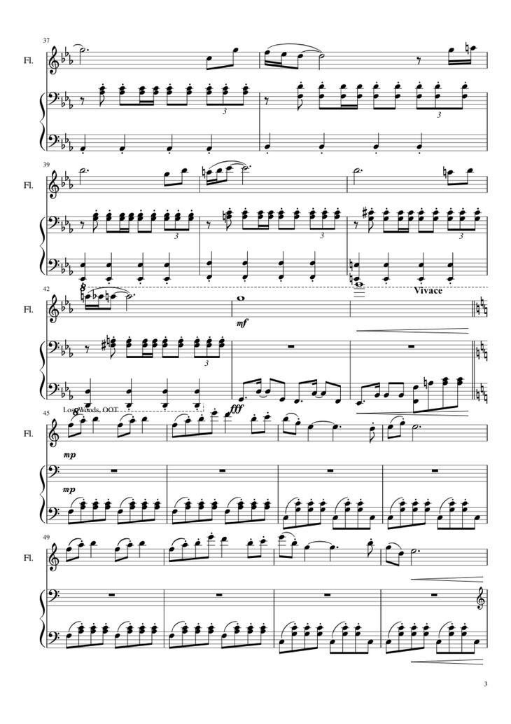 Page 3 of the piano sheet music PDF Piano - Zelda Medley Piano by Undefined