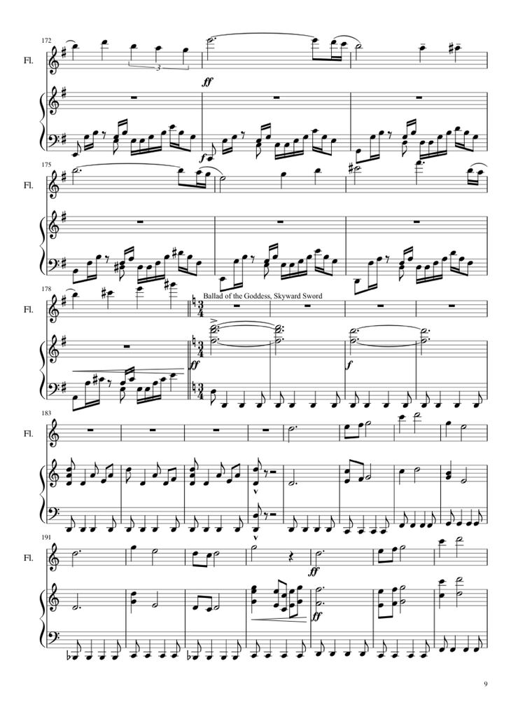 Page 9 of the piano sheet music PDF Piano - Zelda Medley Piano by Undefined