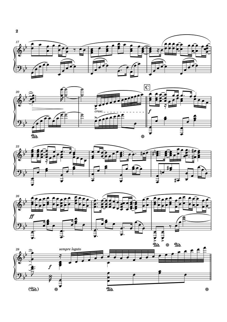 Page 2 of the piano sheet music PDF Piano - To You, 2000... or...20000 Years From Now Piano by Original music by Linked Horizon