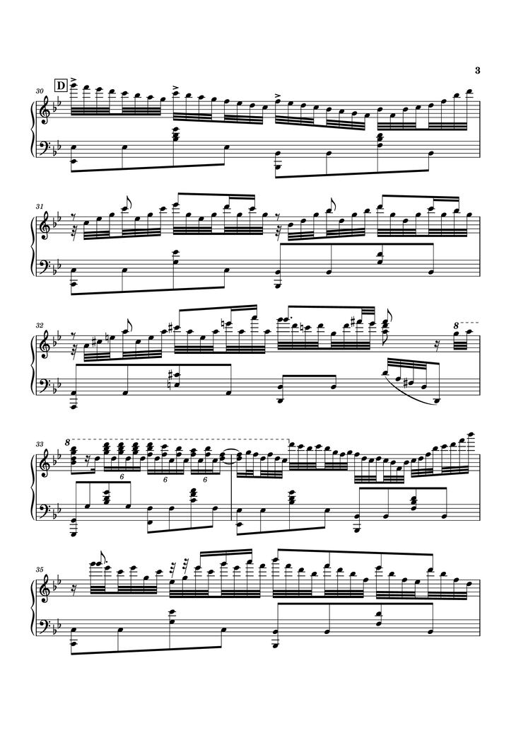 Page 3 of the piano sheet music PDF Piano - To You, 2000... or...20000 Years From Now Piano by Original music by Linked Horizon