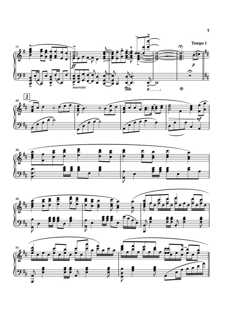 Page 7 of the piano sheet music PDF Piano - To You, 2000... or...20000 Years From Now Piano by Original music by Linked Horizon