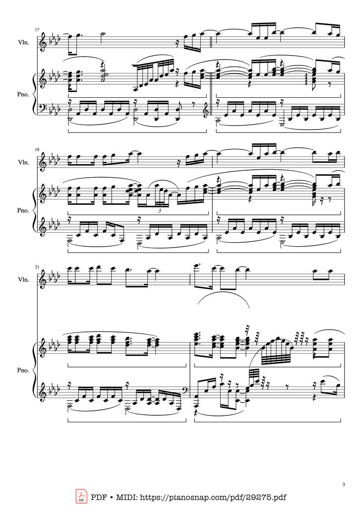 Page 3 of the piano sheet music PDF Piano - Let It Go (Disney