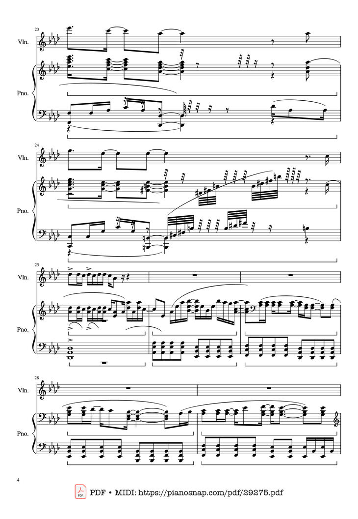 Page 4 of the piano sheet music PDF Piano - Let It Go (Disney