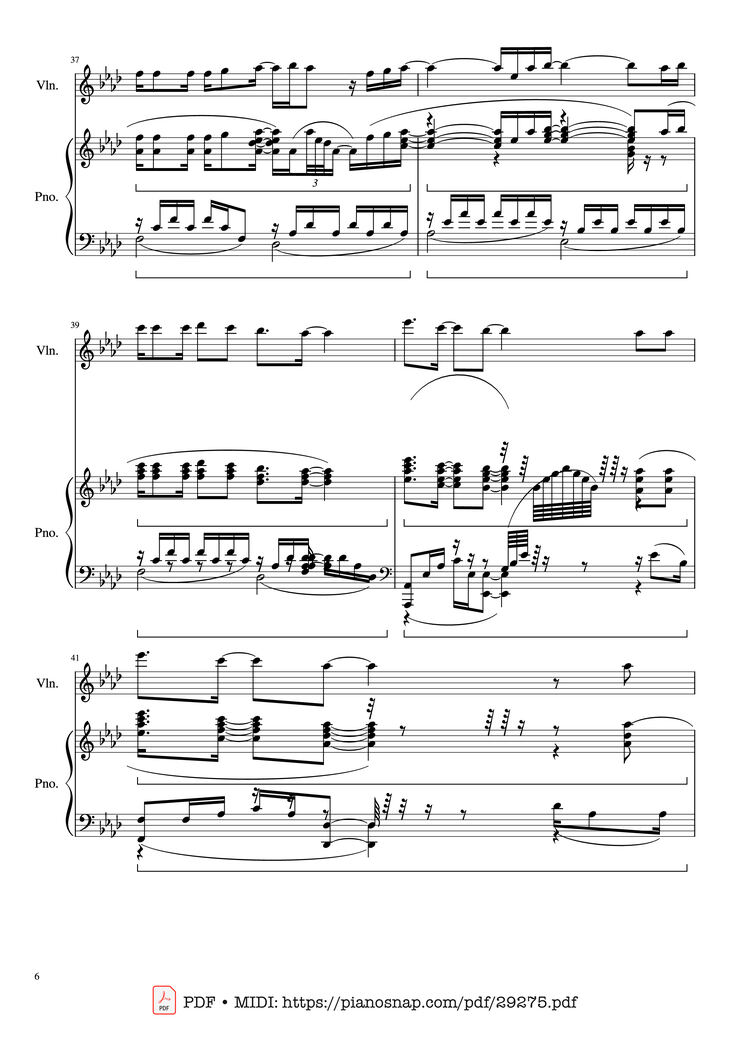 Page 6 of the piano sheet music PDF Piano - Let It Go (Disney