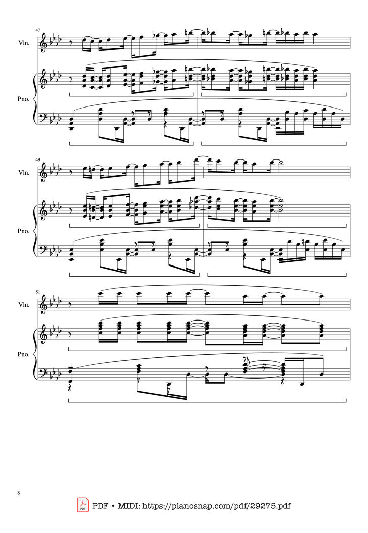 Page 8 of the piano sheet music PDF Piano - Let It Go (Disney