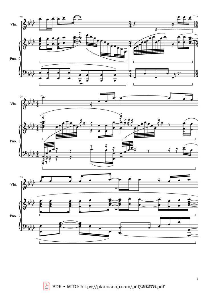 Page 9 of the piano sheet music PDF Piano - Let It Go (Disney