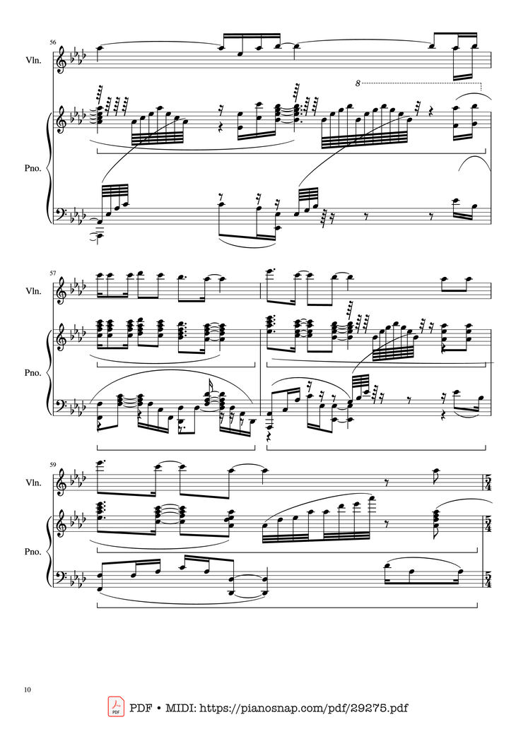 Page 10 of the piano sheet music PDF Piano - Let It Go (Disney