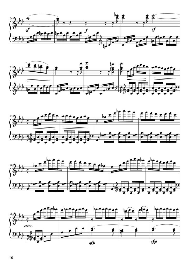 Page 10 of the piano sheet music PDF Piano - Sonate No. 23, Appassionata 3rd Movement by Ludwig van Beethoven